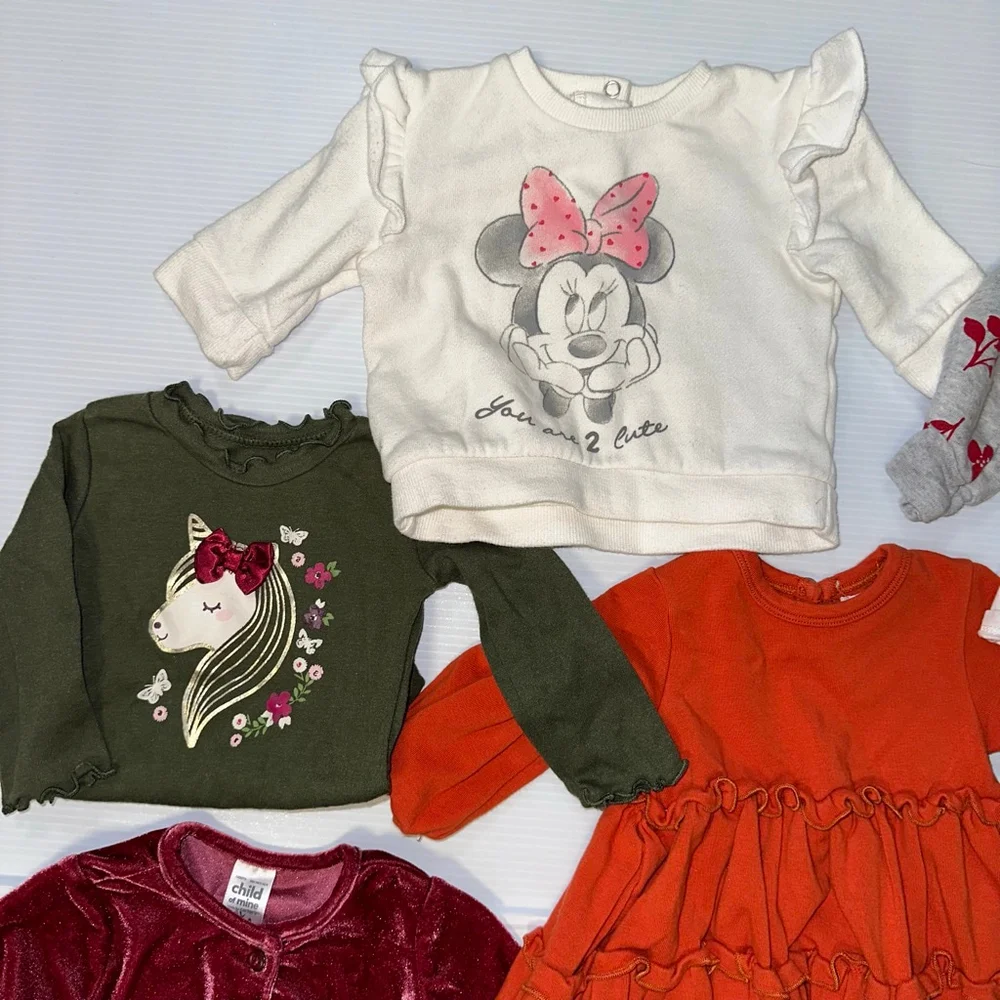 Lot of 10 Items Baby Girl Mixed Brands Bundle 0-3 Months Multi-color